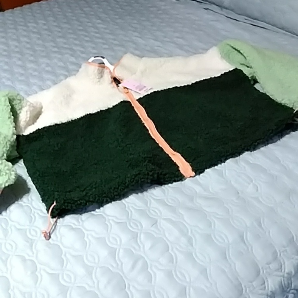 Wild Fable Color Block Zip Up Sherpa Jacket